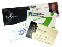 Cartes d'affaires laminées