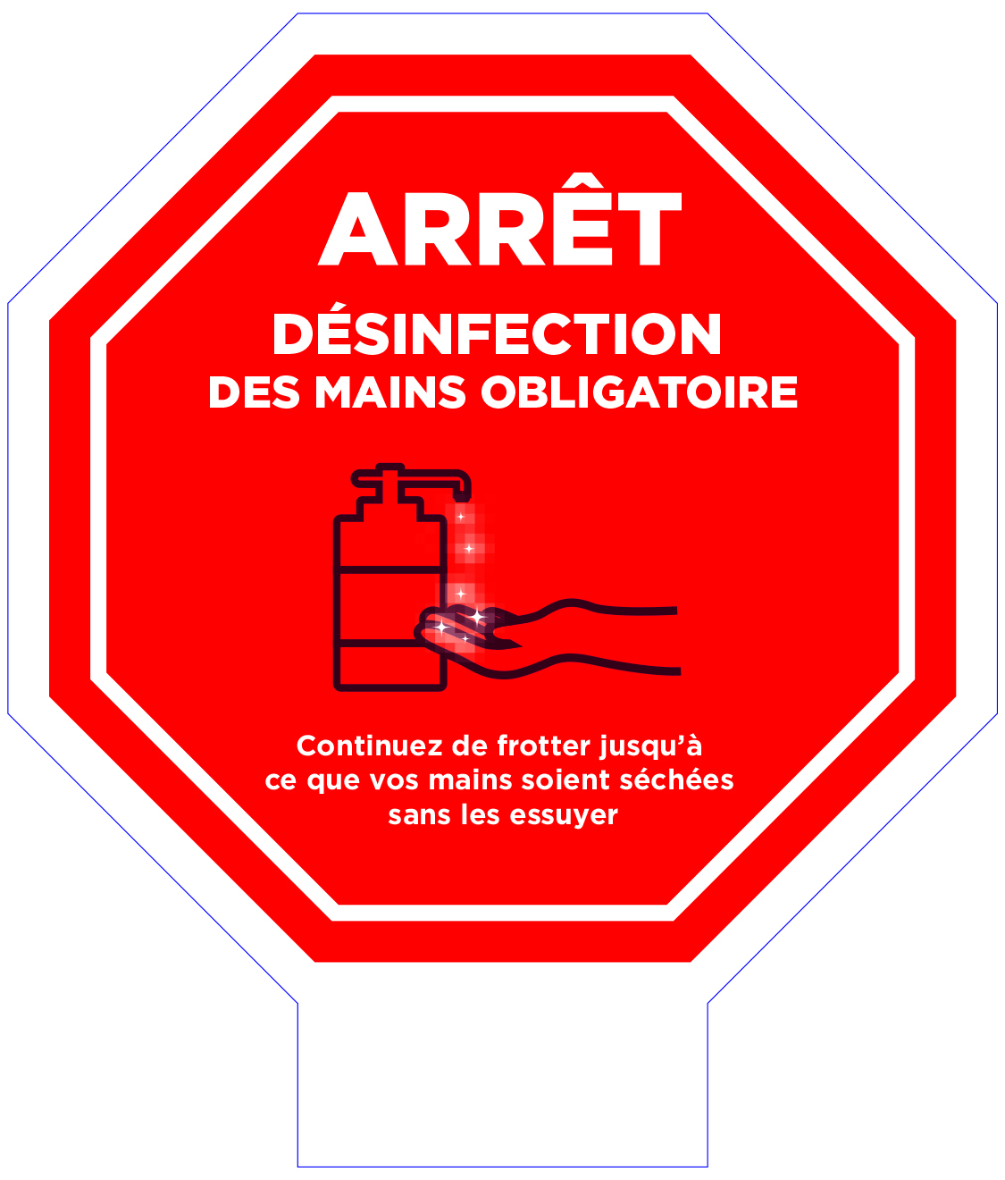 Borne d'aseptisation des mains
