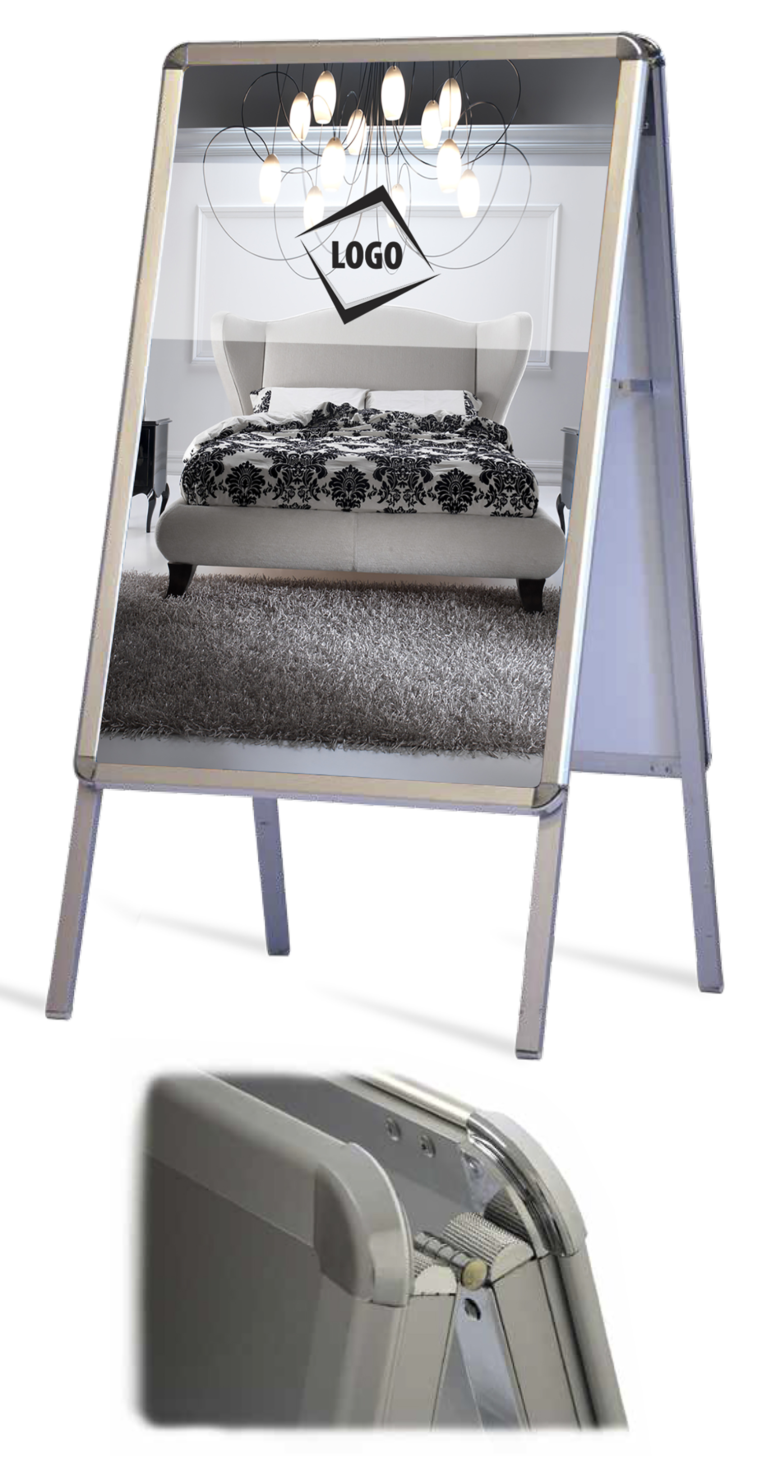 Chevalet de trottoir aluminium Surrey